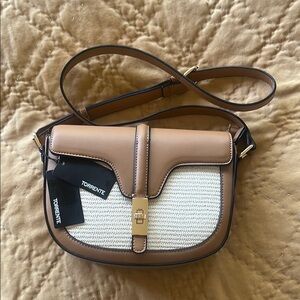 Tan and Cream Women's Bag